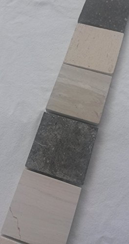 Frise mosaïque marbre 4,8 x 30 cm, pierre naturelle, carrelage gris, crème, beige B043