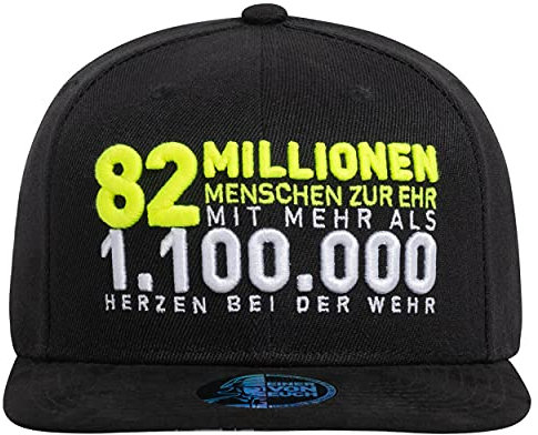 FIRE & FIGHT Streetwear Feuerwehr 82 Millionen Menschen zur Ehr - Design Snapback Cap Neon-Line Hat Herren retten löschen Bergen schützen Ehrenamt Fanartikel