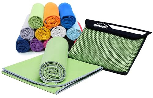 gipfelsport Mikrofaser Handtuch - Microfaser Handtücher Set, Strandtuch, Badetuch I groß, schnelltrocknend I für Sport, Beach, Reise, Outdoor, Camping I leicht, dünn, klein I 80x40cm I Grün