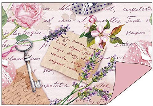 Ideen mit Herz Dekorpapiere im Duo-Design | 1 Seite mit Dekor - 1 Seite unifarben | 10 x 15 cm | Faltpapier, Bastelpapier, Dekopapier | 110 g/qm | 50 Stück (Vintage/altrosa)