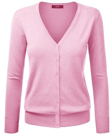 Cardigan Pull Gilet Femme Basic Col V Classique en en Tricot Pull Fine Soft Boutonné