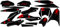 Black RED race-styles Aufkleber kompatibel mit Malaguti XSM | XTM 125 2019 | Decals Graphics
