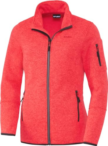 STUBAI Damen Strickfleecejacke, mit flauschigem Fleece auf der Innenseite, Übergangsjacke mit Reißverschluss, modische Damenbekleidung, Türkis, Gr. 36-48