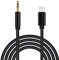 Auto AUX Kabel für iPhone,Apple MFi-zertifiziertes Lightning auf 3,5 mm AUX-Kabel für Auto, kompatibel mit iPhone 14,13,12,11 Pro Max XS XR X 8,7,6, iPad, iPod auf Auto,Heim-Stereo-Lautsprecher