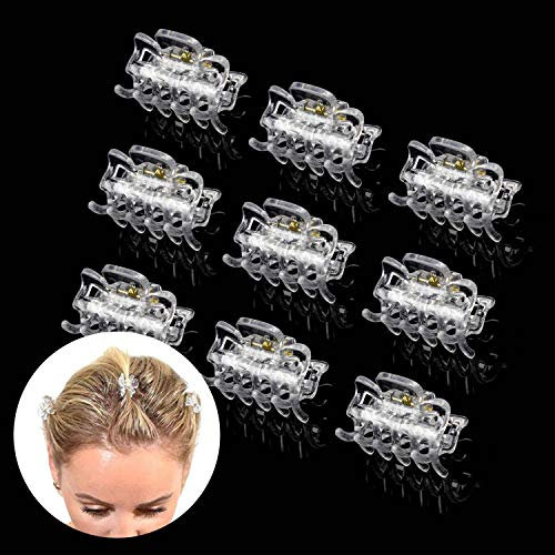 Basic Sense 1.1 Inch Mini Hair Claw Clips for All Hair Types, Strong Hold Durable, 9 Pcs