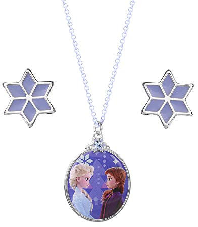 Disney Parure Collier et Boucles d'oreilles La Reine des Neiges SH00601RL.PH, Taille Unique, Métal Non précieux, Pas de gemme