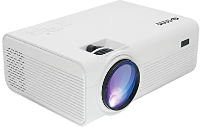 Core Innovations 150 LCD Home Theater Mini Projector, Adjustable Size, Built in Speakers, Compatible with TV Stick, Smartphone, Gaming Consoles, DVD Player, USB, (White)