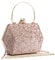 Women's Premium Collection Various Shape And Sizes Shiny Rose Gold Clutch Evening Bag For Wedding Bridal Prom Party (Hexagon Diamanti Studs)