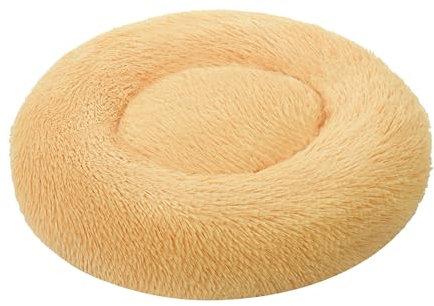 Aoresac Hundebett Donut Hundebett Weiches und Flauschiges Haustierbett, XS-3XL (XXL x Ø 100 x H 26 cm für bis zu 30KG, Champagner)