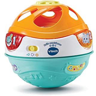 VTech - Balle Magic'Moov 3 en 1, Balle Qui Avance Toute Seule, Tambour Interactif et Jouet Musical à Faire Rouler, Motricité Bébé, Effets Lumineux, Cadeau Bébé Dès 9 Mois - Contenu en Français