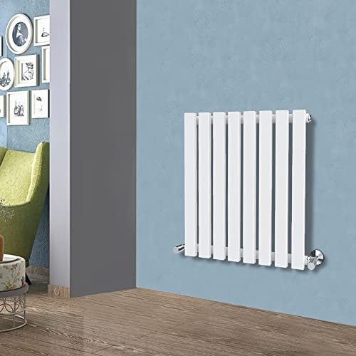 Warmehaus [*New Model*] 600x550mm Horizontal Column Designer Radiator White Rectangular Single Flat Panel Radiator Central Heating