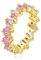 Michooyel 18K Gold Pated Eternity Band Ring Rosa Zirkonia Baguette Statement Ring für Frauen Mädchen