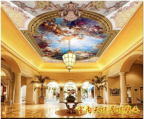 TANYANG Personnalisé Photo Papier Peint 3D Plafond Peintures Murales Papier Peint Hd Européenne Plafond Mural Caractère Série 3D Papier Peint Pour Salon Décor 120Cm(W)×80Cm(H)