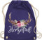 Turnbeutel Rucksack - Kompatibel mit Oktoberfest Tasche - Herzmadl - Unisize - Lila - mitbringsel aus bayern trachtenrucksack bayrische madl beutel trachtentaschen bayrisch hirsch stoffrucksack