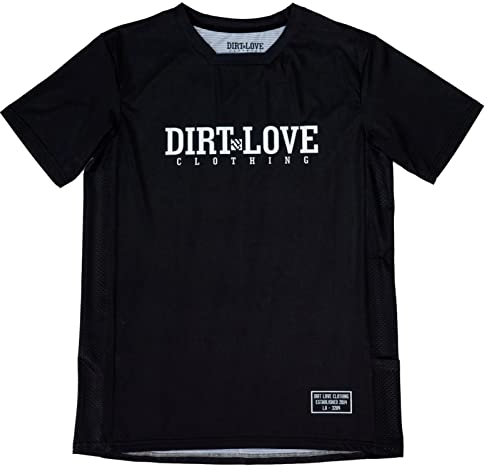 Dirt Love Clothing Unisex Jersey Recyceld Polyester MTB Shirt, Schwarz, M, DL100-03