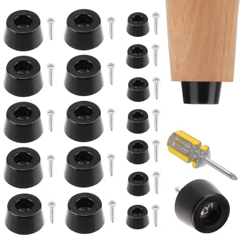 Wkmamo Lot de 130 pieds en caoutchouc ronds en caoutchouc noir - Pieds en caoutchouc à visser (100 2 tailles)