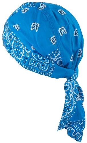 fashionchimp Zandana aus 100% Baumwolle, Bandana-Kopftuch, Bikertuch für Damen und Herren, Muster-Print (Softtürkis-Paisley) BAC194