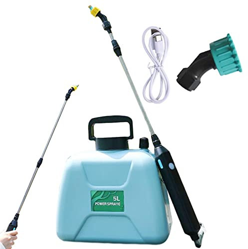 Pompa Irroratrice A Batteria, 5L Spruzzatore Elettrico A Batteria Per Piante Con 2 Bocchette E Tracolla Regolabile Impugnatura Ricaricabile USB Nebulizzatore A Pressione Da Giardino