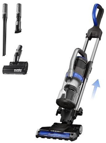 EUREKA Upright Carpet and Hard Floor NEU801BL, Powerful Bagless Vacuum Cleaner for Home with HEPA Filter and Pet Tool, Blue, OmniVerse QuickShift Technology