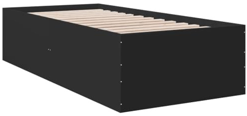 vidaXL Bettgestell Schwarz 90x200 cm Holzwerkstoff