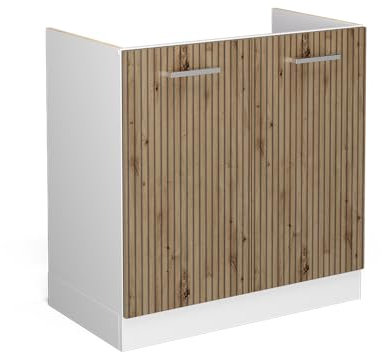 Vicco Spülenunterschrank R-Line, Artisan-Eiche/Weiß, 80 cm ohne Arbeitsplatte
