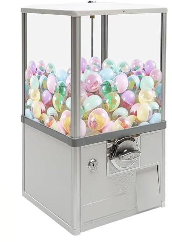 PASPRT Máquina expendedora Comercial con cerraduras, máquina casera de chicles de Caramelo, máquina dispensadora de Caramelos, máquina de chicles (White)