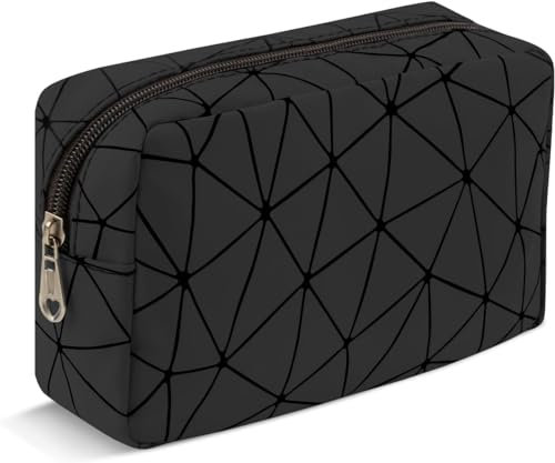 Trousse Trucchi Donna, Grande Porta Trucchi per Cosmetica, Pochette Donna Trucchi Multifunzionale Portatile Beauty Case da Viaggio, Borsa da Toilette Impermeabile, Idee Regalo Ragazza(1Pz,Nero)