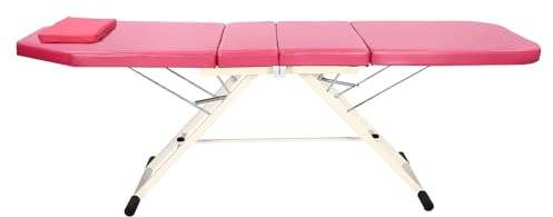 Wulimasun Table Massage Mobile Pliable,Table Traitement Pliante Chaise Beauté Table Massage Table Massage Table Beauté,pour Foot Massage Stores,Health Salons Etc. (Couleur Rose, 3 plié)