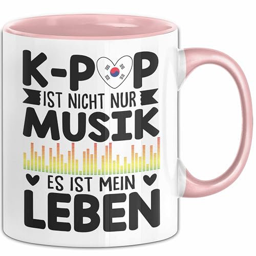 K-Pop Tasse Geschenk Kpop Ist Nicht Nur Musik Es Ist Mein Leben Fans Geschenkidee Kaffee-Becher (Rosa)