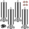 SHUIOG Lot de 4 pieds de meubles en acier inoxydable - Réglable en hauteur - Pieds ronds - Pour table, lit, armoire, canapé, meuble - M8, 10 cm