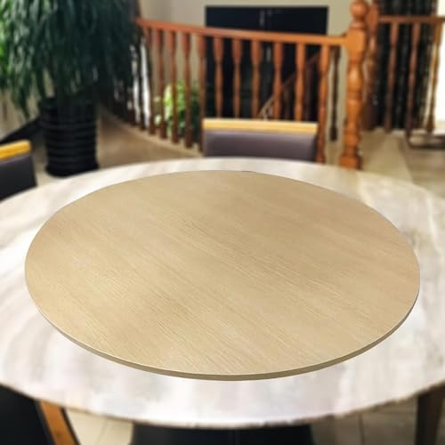 Lazy Susan Runder Drehplatte Drehteller Aus Holz, 360° Drehbares Servierplatte, Großer Tischplatte Drehscheibe, Ø 50cm Bis 100cm, Küchen-Esstisch Plattenspieler Drehtablett Schwerlast 20kg(Wood,Ø50cm)