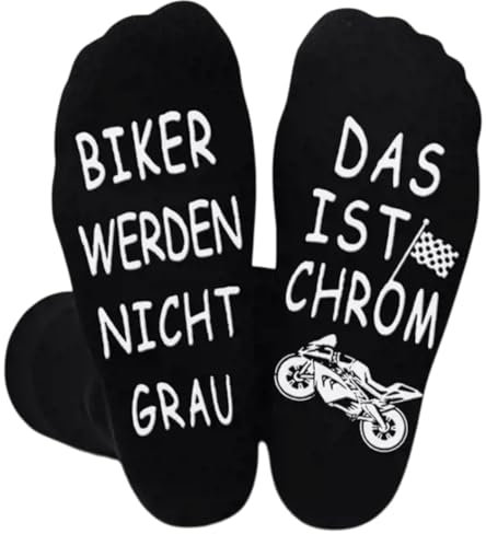 XLZJYIJ Motorrad Geschenke für Männer Lustige Socken, Geschenkideen für Motorradfahrer, Weihnachts Erntedankfest Vatertag 39-45 Baumwolle Socken Herren
