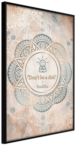 KunstLoft Poster 'Buddha Is Right' 20x30cm | Schwarzer Bilderrahmen | Full-HD-Druck auf hochwertigem Papier