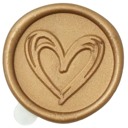 Poemluve 50 Stück Selbstklebend Wachssiegel Goldene mit Herz Mustern, Siegelaufkleber Hochzeit für Einladungen, Umschläge, Briefumschläge, Dekorieren von Deko, DIY (Goldene)