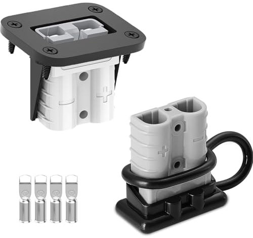 VISSQH 2 x 50A connecteurs de batterie Prise,600V Batterie Connexion Rapide Prise de Connecteur câble Bornes Connecteur d'alimentation batterie pour Voiture Camping-Car Moto Bateau Systèmes Solaires
