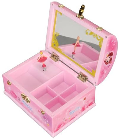 Portagioie Princess - Organizer per orecchini, scatola musicale Balletto girevole | Gioielli musicali degli della camera da letto delle ragazze con la ballerina per i bambini dai 3 ai 5 anni