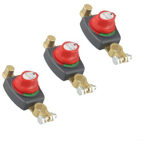 Cloudpower 3 Stück Batterieschalter Auto Batterie Trennschalter 12V Batterietrennschalter On-Off Hauptschalter Wasserdichter Stromschalter für Auto Motorrad Marine Boat Caravan Yacht Bus Boot Reisen