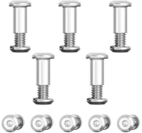 Vis en Inox, Vis d'assemblage, Vis Assemblage Meuble, M6 Vis de Connexion, Vis de Raccordement Bois, Vis Raccordement Assemblage, Vis de Raccordement, Connecteur d'armoire pour Jonction Meuble, 10Pcs