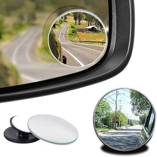 YUEXIANGJING 2 Stück Winkel-Spiegel von für BMW 3 Series F30 F31 M Sport 2019, Runder,Rahmenloser,360 °drehbarer,Verstellbarer HD-Glas-Spiegel, The blind Side Spiegel Auto