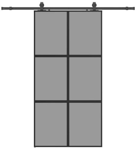 vidaXL Porte coulissante avec kit de quincaillerie noir 102,5x205 cm
