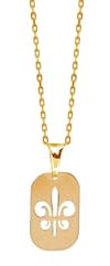 TALISMAN JEWELLERY Pendentif en plaqué or 3 microns 18 carats - Fleur de lys (12 mm x 20 mm), 12 MM x 20 MM, Plaqué or, Sans objet