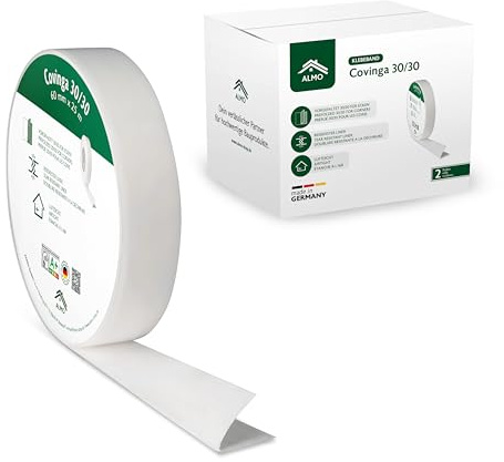 ALMO 2x Eckklebeband 30/30 – Vorgefaltetes Klebeband mit reißfestem Folienstreifen für luft- & winddichte Abdichtung | Einfach & präzise in Ecken | Perfekt für Fenster, Türen & Dampfsperren