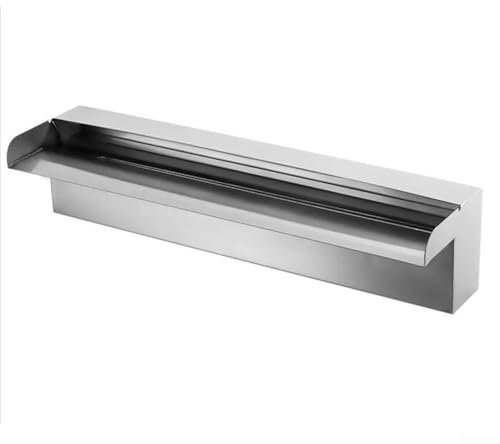 Getdoublerich Rideau d'eau mural en acier inoxydable – Fonction cascade décorative pour jardin et villa, fontaine rocheuse moderne avec design à large débit (30 cm)