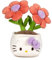 Peluche Hello Kitty Botanical - Fiore di marea 25 cm, verde, rosa e bianco