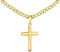 Esrael Gold Kreuz Kette Herren Goldkette Herren 5mm Kubanische Halskette Männer with Cross Edelstahl Kreuzkette Kreuz Kette Männer Schmuck Geschenke 18 Zoll