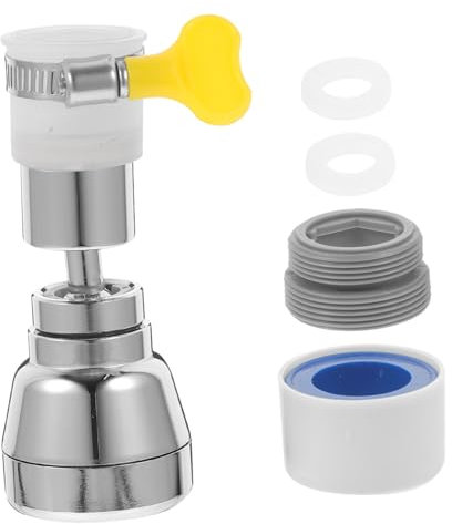 DIYEAH 5 Piezas Ducha de ahorro de agua grifo giratorio varita mágica rociador de grifo rociar rociador lateral del fregadero de la cocina aireador de grifo de cocina cobre Plata