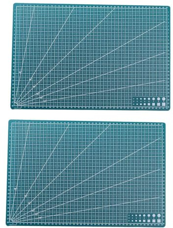 2 Gitter-Schneidebretter für Erwachsene, Stoffe, Hobby, Schneiden, Nähmatten zum Basteln, 45 x 30 x 0,9 mm, Grün