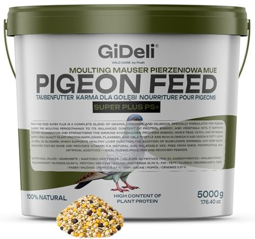 GiDeli Mélange Graines Pigeons 5 kg - Aliment de Mue - Élevage et Sport