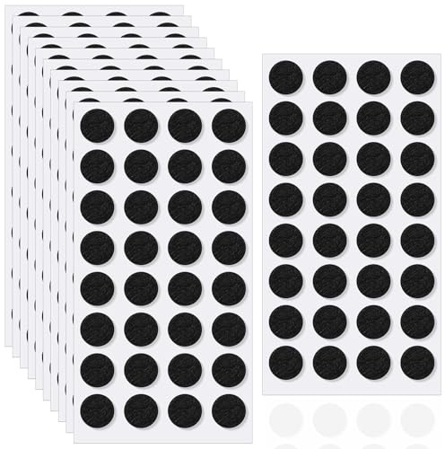 Nogeqi 320 Stück Filzgleiter Selbstklebend Schwarz Felt Pads Selbstklebend | 10mm Durchmesser 2mm Dicke Rund Möbelgleiter Filzgleiter Für Stühle Böden Möbelpads , Geräuschdämpfung & Kratzverhinderung