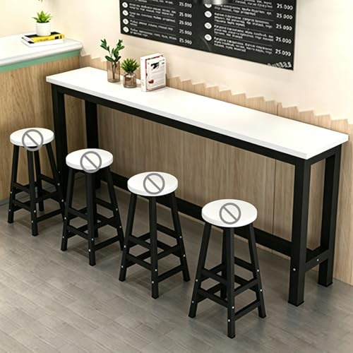 WANGCEPLSD Table Haute de 100 Cm de Hauteur, en Tube d'acier Galvanisé Peint, Antidérapante et Stable, Console Meuble, pour Les Petits Espaces et La Cuisine(White,120x40cm)